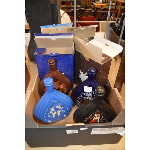 297 - box of brandy decanters