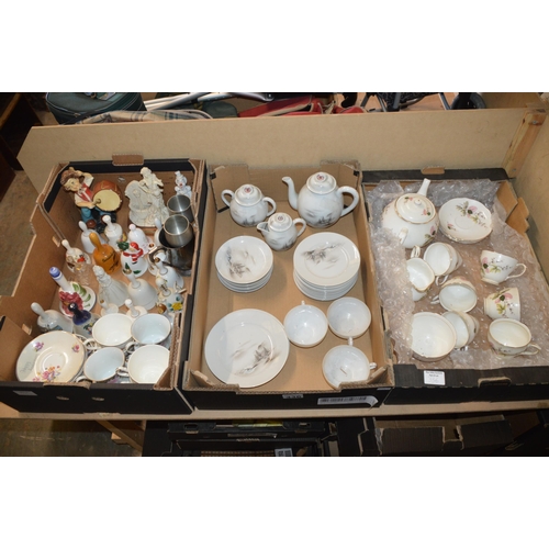 3 boxes of misc. china
