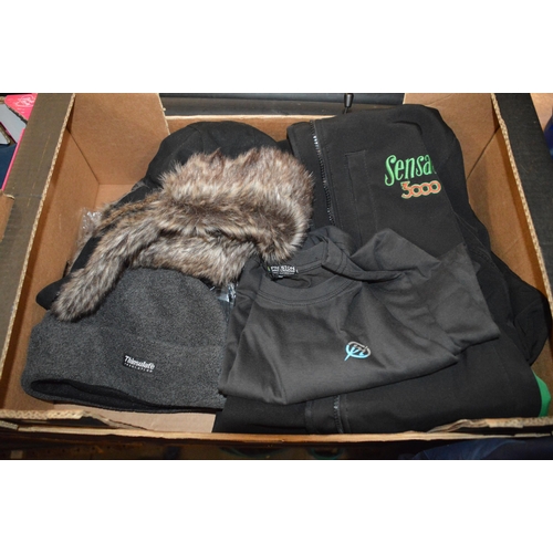 83 - box of clothing/hats