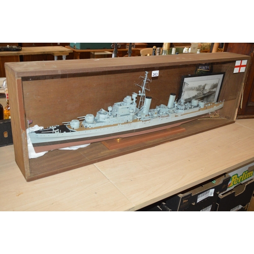 263 - cased model ship