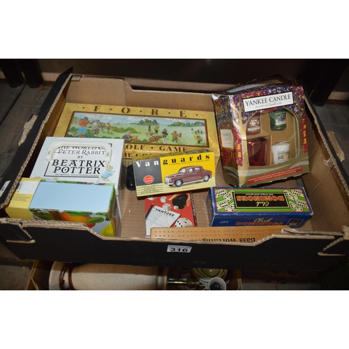 316 - box of toys, games etc