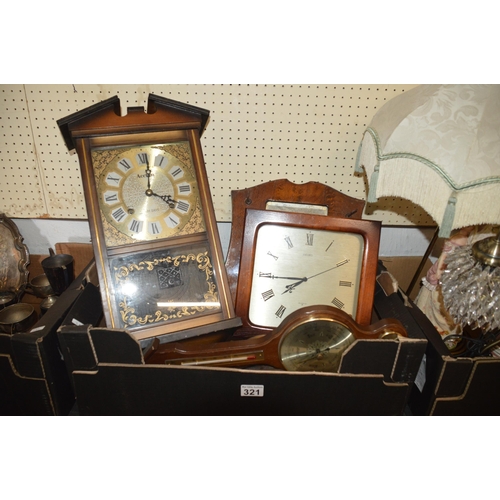 321 - box of clocks/barometer