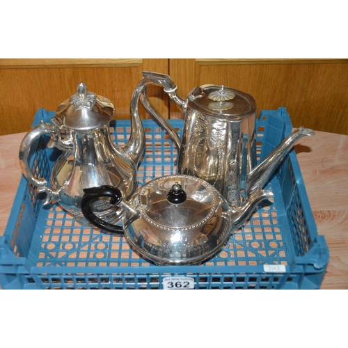 362 - silver plate teapots