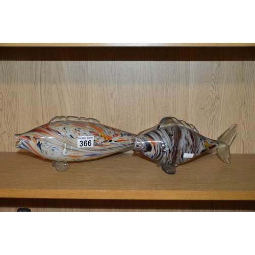 366 - 2 Murano glass fish