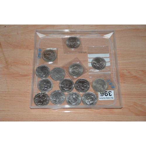 396 - tray of coins