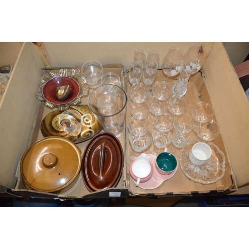 346 - 2 boxes of glassware etc.