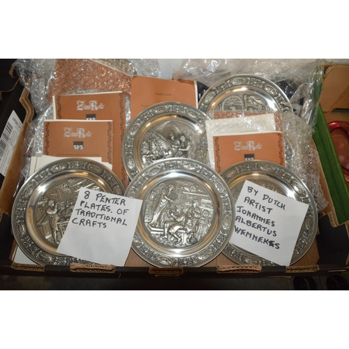 396 - qty of pewter plates