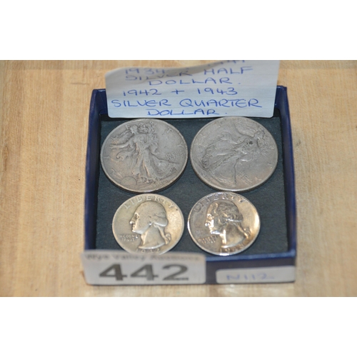 442 - collection of silver half & quarter dollars