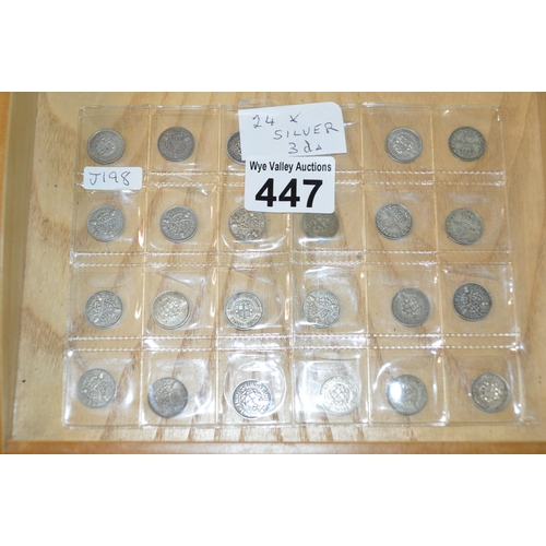 447 - 24 x silver 3ps