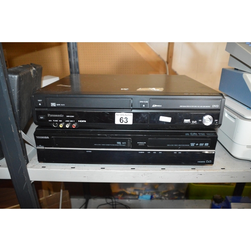 63 - 2 vhs/dvd recorders