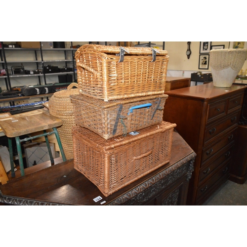 195 - 3 wicker baskets