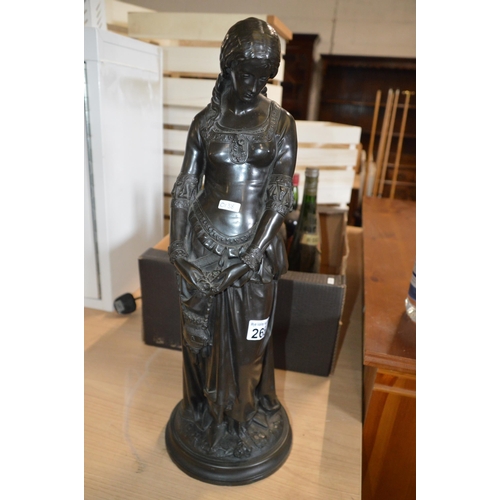 56cm bronze statue, signed E Boisseau