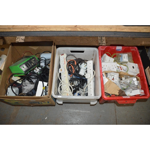 68 - 3 boxes of electrical items