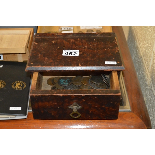 452 - coin box & contents