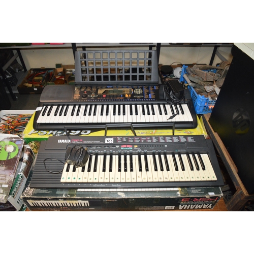 106 - 2 yamaha keyboards w/boxes & chargers