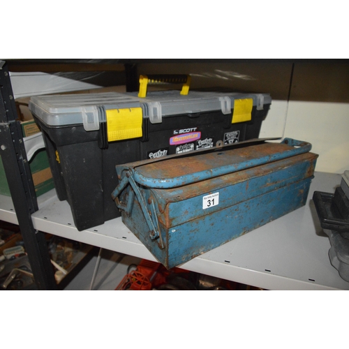 31 - 2 tool boxes & contents