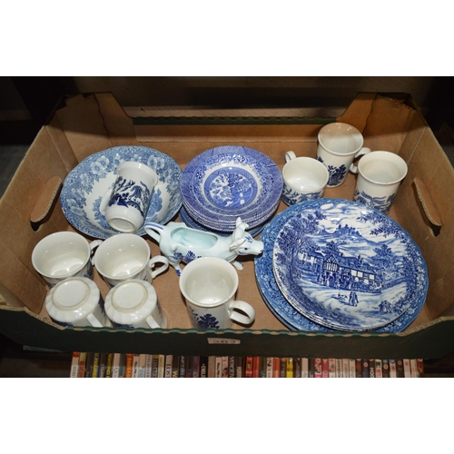 368 - qty of blue & white china