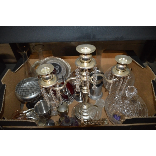 371 - qty of silver plate & glass items