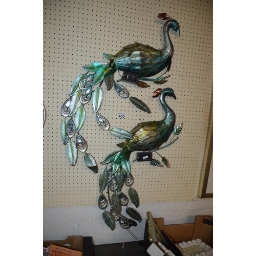 400 - 2 decorative peacocks