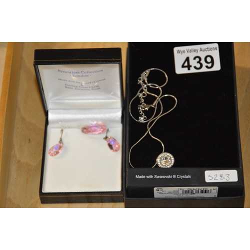 439 - swarovski necklace & earrings