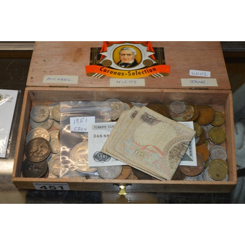 451 - collection of coins & bank notes