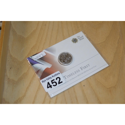 452 - 2013 £20 fine silver coin