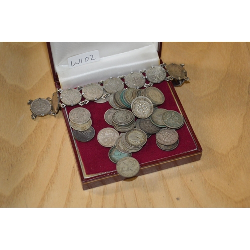 454 - qty of silver 3d coins