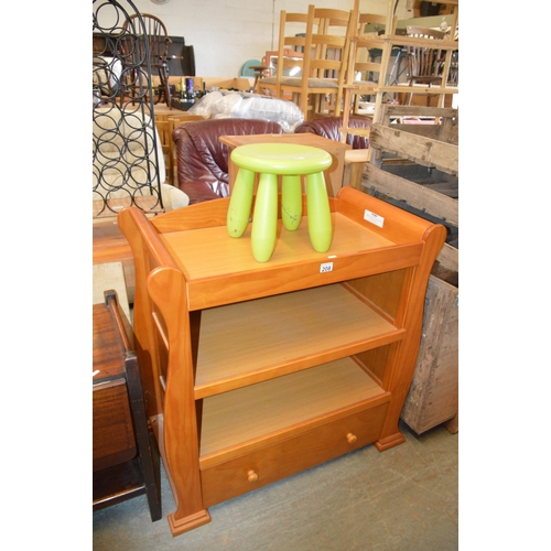 208 - childrens sleigh dresser & stool