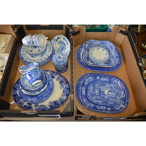 119 - 2 boxes of blue & white china