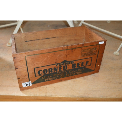 108 - corned beef wooden box