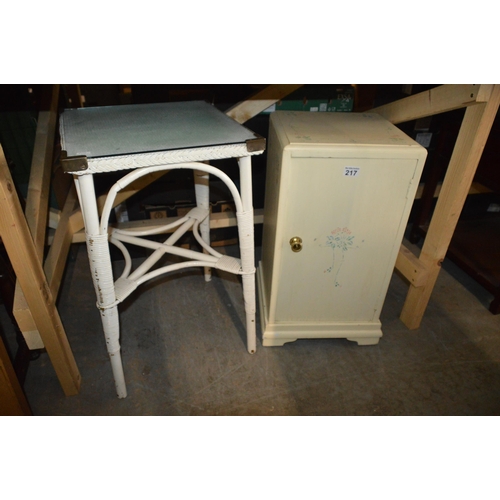 217 - small table & cabinet