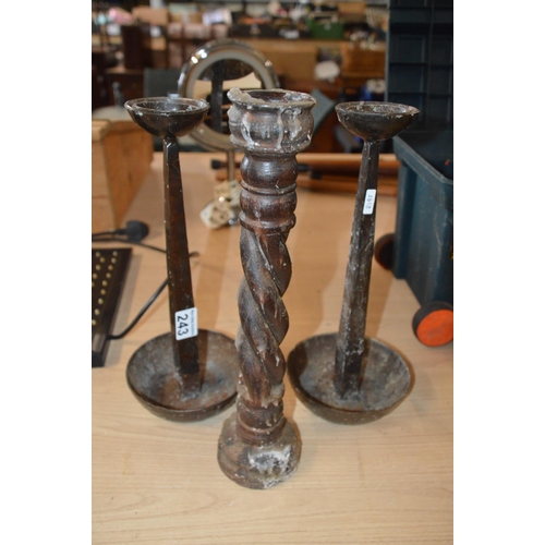 243 - 3 candlestick holders