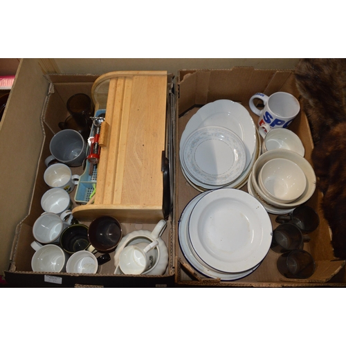 276 - 2 boxes of plates, cups, etc.