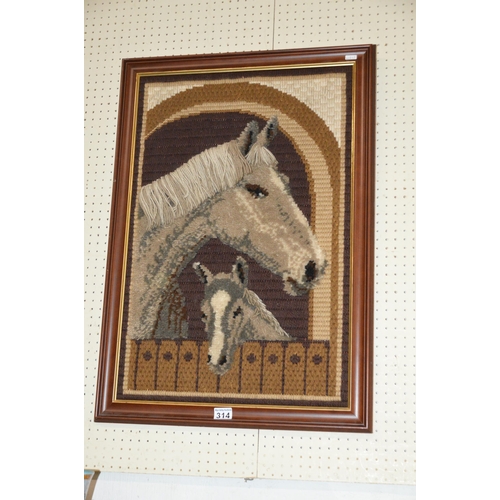 314 - framed horse embroidery