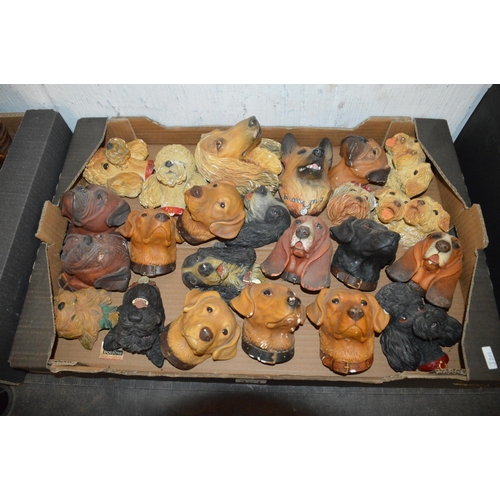 321 - box of dog head figures