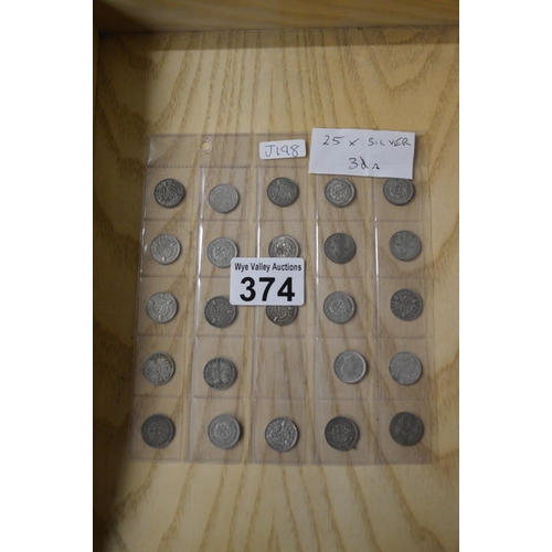 374 - 25 silver coins