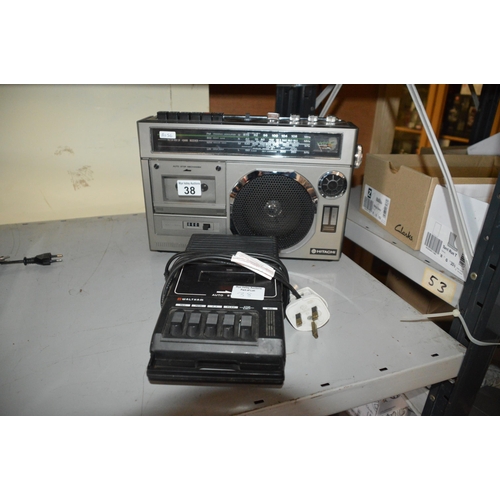 38 - 2 cassette players/radio