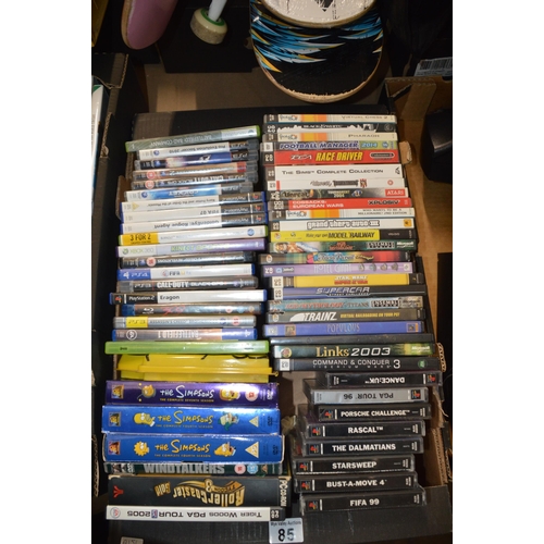 85 - box of computer games/dvds