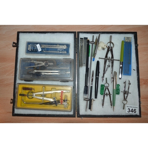 346 - qty of drawing instruments