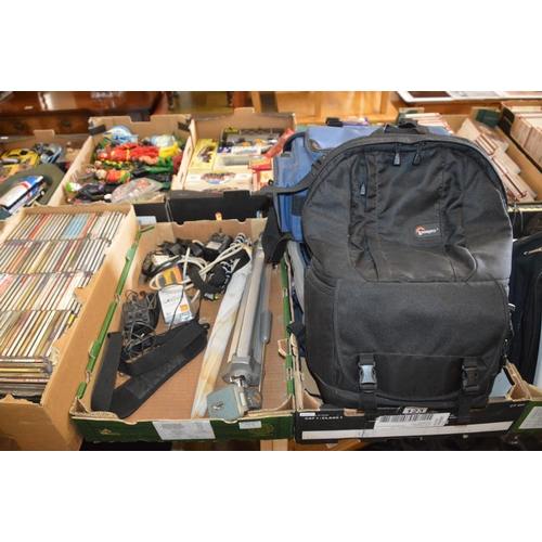 123 - 2 boxes of camera bags & accessories