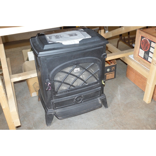 146 - gas wood burner style stove