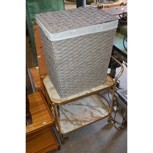 204 - tea trolley & washing basket