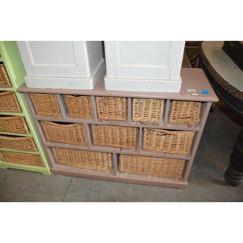 243 - chest of wicker drawers