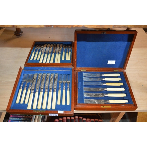 290 - 2 cased cutlery sets