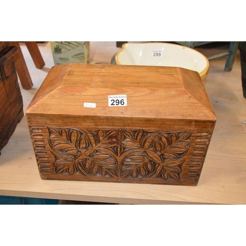 296 - carved wood box