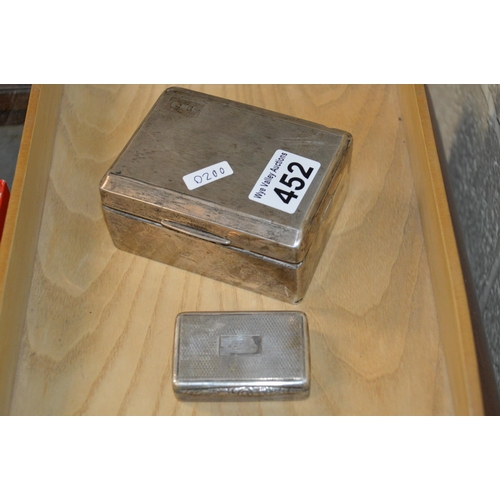 452 - 2 silver boxes