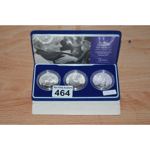 464 - princess diana commemorative silver proof crown set