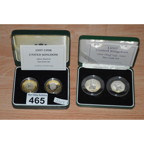 465 - qty of silver proof coins