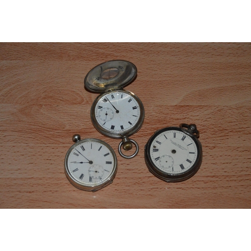 469 - 3 silver cased pocket watches