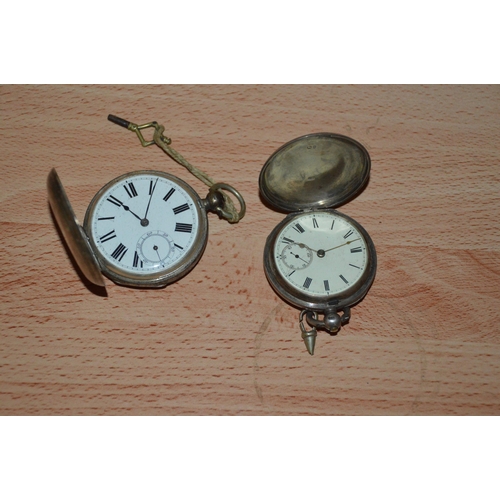 471 - 2 silver cased hunter pocket watches